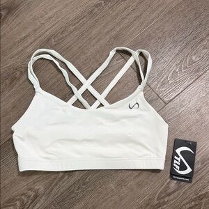 TLF Crisscross Back soft White Sports Bra